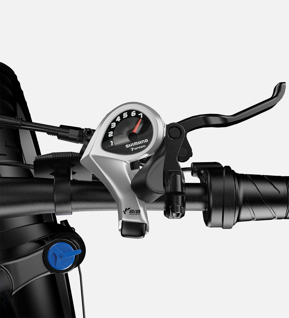 Shimano 7-speed gear system for smooth shifting and efficient performance on the MOVCAN EB60 2000w electric bike